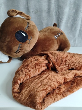 Pluszak z kocykiem szary